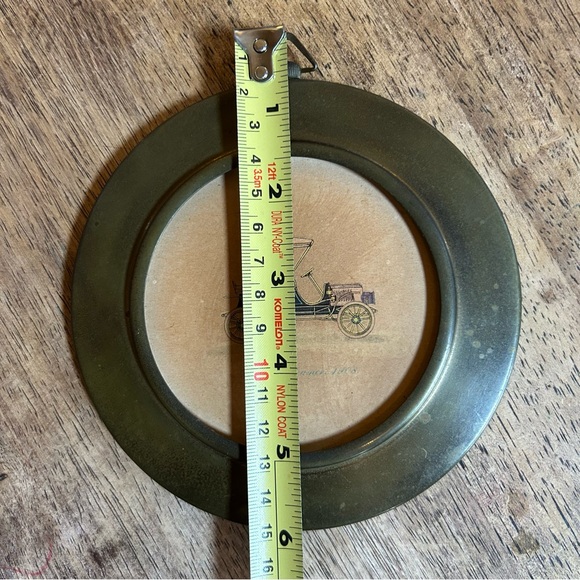 Vintage STANLEY STEAMER 1908 Print Automobile Cars Home Decor Round Brass Frame - Picture 8 of 8